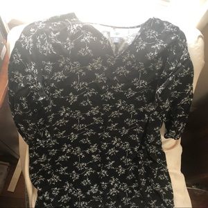 XXL old navy black with flowers midi dress